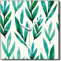 Coloray Uhr auf Leinwand 30x30 cm Wand Uhr Dekoration Wohnzimmer Segeltuch weiße Zeiger -Zeichnung von Kunstblättern.