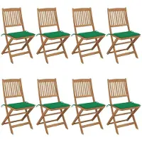 vidaXL Best Möbel Klappbare Gartenstühle 8 Stk. mit Kissen Massivholz Akazie,Gartenstühle CL72294