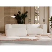 GRAINGOLD Ecksofa L-Form Landi Links - Moderne Cord Ecksofa, Wohnzimmer Sofa - Eckcouch Beige (Lincoln 03)