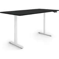 ESmart Germany EZX-132WB 160x80cm Schwarz Ergonomischer Steh-Sitz-Schreibtisch Stufenlos elektrisch höhenverstellbar 60,5-125,5 cm 3 x Memory Aktivitätserinnerung Schnelle Montage