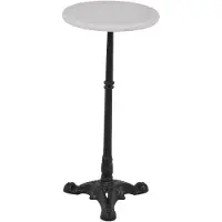 Lesli Living Runder Beistelltisch MARMOR, Ø30 x 60 cm in weiß