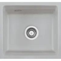 SYSTEMCERAM Unterbauspüle KeraDomo KARA 42 U/g in TITAN mit Excenterbetätigung / ab Schrankbreite 50 cm / Einbauspüle