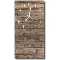 Tulup Glasuhr Wanduhr Küchenuhr Echt-Glas 30x60 Holz Braun