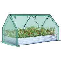 OEM Gartenzwerg mit Galvanisiertem Metallbeet und PVC-Abdeckung - 3-in-1 Gemüse- und Blumenbeet