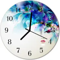 Tulup Glasuhr Wanduhr Küchenuhr Echt-Glas 30fi cm Abstraktes blau