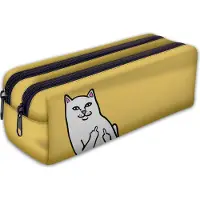 Ferocity Mäppchen, Federtasche, Federmäppchen 2 Fächer, Schüleretui, lustiges 3D-Motiv, Fuck Cat [107]