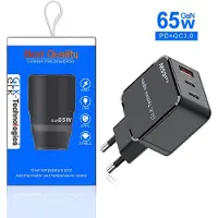 GLK Technologies GLK Ladegerät 65 W USB Typ C USB Wandladegerät Schnell Ladegerät Schwarz