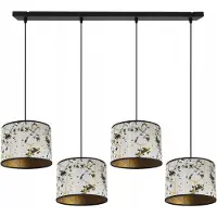 Light11 HOME Pendelleuchte Kronleuchter mit goldenem Muster – Moderne Hängelampe mit Lampenschirm, Deckenlampe für Wohnzimmer und Esszimmer