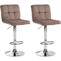 CLP 2er Set Barhocker Peru Samt chrom braun