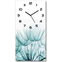 Tulup Wanduhr aus Glas – 30x60 cm - Glasbild - Glasuhr - Gehärtetes Glas -Löwenzahnsamen