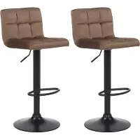 CLP 2er Set Barhocker Feni Samt braun