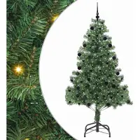 vidaXL "SALE 2026" Weihnachtsbaum mit 300 LEDs mit Ständer Grün 210 cm PVC - Künstliche Weihnachtsbäume DE8621340