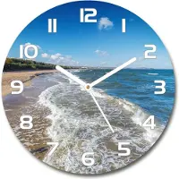 Tulup Wanduhr aus Glas 30fi Glasbild Glasuhr Gehärtetes Glas - weisse-zeiger - Baltic Sea