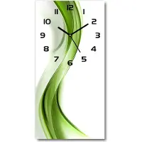 Tulup Wanduhr aus Glas – 30x60 cm - Glasbild - Glasuhr - Gehärtetes Glas -Abstrakte Welle