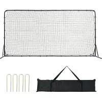StarTech.com Fußball-Rückprallnetz Tragbare Prellwand, Fußball 366x121x183 cm, Fußballtor-Rückprallnetz aus Eisenrohr & PE-Netz, Verstellbar für Kinder & Jugendliche, Rebounder Kicker Schwarz.
