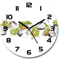 Tulup Wanduhr aus Glas 30fi Glasbild Glasuhr Gehärtetes Glas - schwarze-zeiger - Kiwi and water