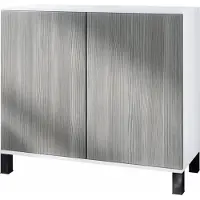 Vladon Kommode Skadu V3, Moderner Küchenschrank mit 2 großen Türen Weiß matt / Avola-Anthrazit (92,5 x 84.5 x 35)