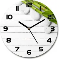 Tulup Wanduhr aus Glas 30fi Glasbild Glasuhr Gehärtetes Glas - schwarze-zeiger - Bamboo