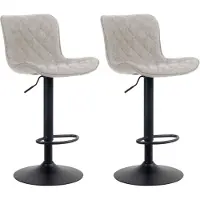 CLP 2er Set Barhocker Emma Stoff taupe