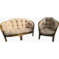 Inna Kissen für ein Rattan-Gartensofa und einen Gartensessel,Beige, Kissen für die Rückenlehne und den Sitz eines Rattan-Gartensofas und eines Gartensessels