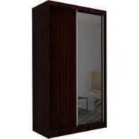 Masseno Schiebetürenschrank PATRIZIA 150 cm Kleiderschrank Schlafzimmer Schrank 2-türig mit Spiegel Wengefarben