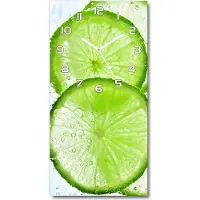 Tulup Wanduhr aus Glas – 30x60 cm - Glasbild - Glasuhr - Gehärtetes Glas -Limonka unter Wasser