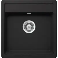Keenberk Granitspüle Victory S490.10 - deep black , ab 50er Unterschrank, 490 x 510 mm inkl. Drehexcentergarnitur