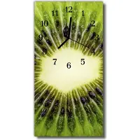Tulup Glasuhr Wanduhr Küchenuhr Echt-Glas 30x60 Kiwi Grün
