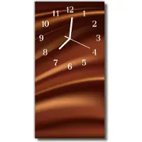 Tulup Glasuhr Wanduhr Küchenuhr Echt-Glas 30x60 Muster Braun