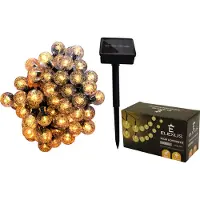Bituxx Lichterkette 60 LEDs, Warmweiß, 10m lang, solarbetrieben MS-18797