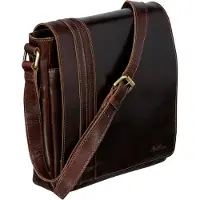 TV DAS ORIGINAL Red Baron Umhängetasche Leder Braun Schulterriemen RB-BG-002-06