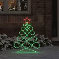 Prolenta Maison Exclusive - Lichterbaum in Weihnachtsbaumform Mehrfarbig 78 x 58 cm PVC
