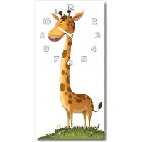 Tulup Wanduhr aus Glas – 30x60 cm - Glasbild - Glasuhr - Gehärtetes Glas -Giraffe