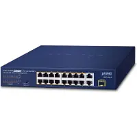 Planet 16-Port 10/100TX 802.3at PoE, Unmanaged, Fast Ethernet (10/100), Vollduplex, Power over Ethernet (PoE), Rack-Einbau, 1U