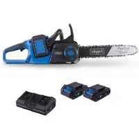 Scheppach Akku-Kettensäge BC-CS355Duo-X | 14‘‘ / 35,6 cm ProCut-Schwert | Brushless Motor | 20V | Softstart | inkl. 2x 2Ah Akku + 2,4A Doppelladegerät