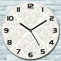 Coloray Wanduhr aus Glas Rund fi 30 Abstrakt grau weiß Quarz Deko Schlafzimmer Büro