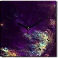 Coloray Uhr auf Leinwand 30x30 cm Wand Uhr Dekoration Wohnzimmer Segeltuch schwarze Hände -Abstraktion Kunstkunst