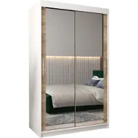 MEBLE KRYSPOL Kleiderschrank, Schiebetürenschrank Schlafzimmer, Schrank mit Spiegel TOKYO 3 120 cm