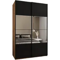 MEBLE KRYSPOL LUX 4 Schrank - 245,5x150x64cm - Artisan, Schwarz, Schwarz