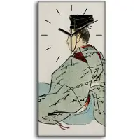 Coloray Wohnzimmer-Bild Leinwand Uhr 30x60 Malerei Asiatische Traditionelle Kimono Kunst - schwarze Hände