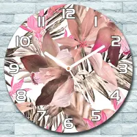 Coloray Wanduhr aus Glas Rund fi 30 Rosa Dschungel Quarz Deko Wohnzimmer Büro