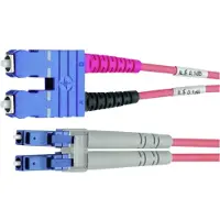 Telegärtner LWL Adapterkabel 2x E9/125 OS2, 1x SC Duplex - 1x LC Duplex, gelb, 2 m