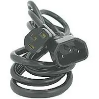 Logo Netzkabel 230V Verlängerungskabel, C13 - C14, 3m, VDE , schwarz, Logo, Blister