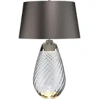 Elstead Lighting Elstead Lena Tischleuchte E27 74cm Rauchgetöntes Glas, Schiefer Farbton Schiefer