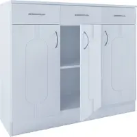 VCM Holz Kommode | Sideboard mit Drehtüren und Schubladen | Maße ca. H. 89 x B. 105 x T. 36 cm - Balia