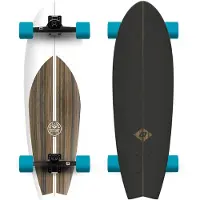 Hydroponic Complete Surfskate Komplettboard Classic 2.0 White /Brown Longboard Skateboard