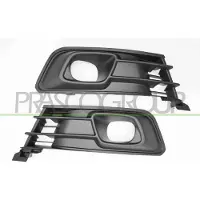 PRASCO Lüftungsgitter Grill Stoßfänger für RENAULT Captur (J5, H5) mit Loch/Löchern für Nebellampen mit Loch/Löchern für Einparkhilfe Schwarz