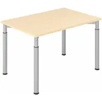 Hjh OFFICE PRO YAMA 12 S | 120x80 - 120 x 80 Ahorn/Silber höhenverstellbar