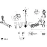 SWAG 33 11 0006 Querlenker Vorne Links Unten Außen für CITROËN Berlingo (K9) passend für PEUGEOT Rifter MPV für OPEL Combo E Kasten / Kombi (X19)