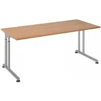 Hjh OFFICE PRO ZENO 19 S | 180x80 - 180 x 80 Nussbaum/Silber h?henverstellbar